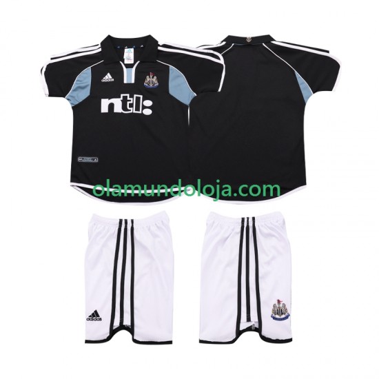 Camisola Newcastle United 2000 2001 Retro Criança Equipamento Segundo Manga Curta